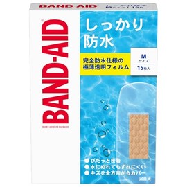 BAND-AID 15 Pieces Fully Waterproof M Size