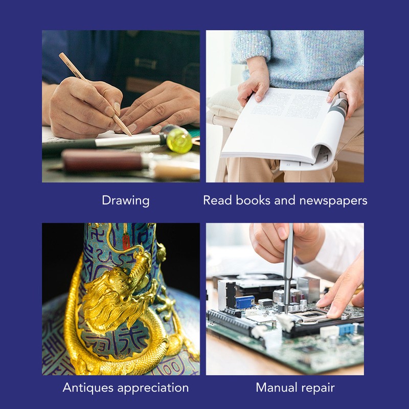 Reading Magnifying Glass 15X Magnification 3 Colors Adjustable LED Illuminated