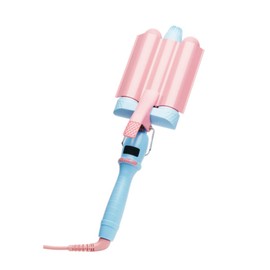 Flower Beauty 1.25" Tourmaline Ceramic Triple Barrel Curling Iron - Effortless Beach Waves, Simple Clamp, Adjustable Heat Setting