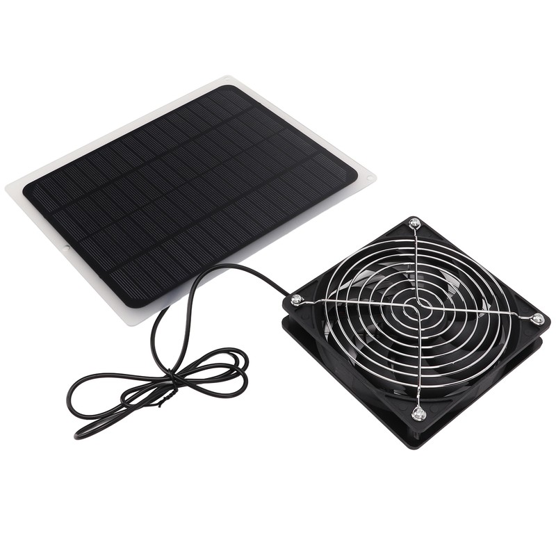 10W Solar Panel Fan Kit Waterproof Cooling Ventilator for Dog