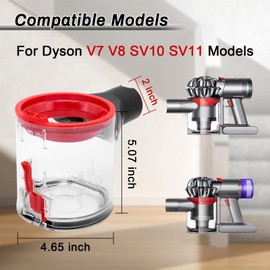 LQGTQO Hochwertiger Ersatz-Staubbeh?lter f1r Dyson V7 (SV11)/V8 (SV10) Staubsauger, f1r Dyson Staubsauger Zubeh?r Ersatzteile Aufsatz - Transparent und Zuverl?ssig