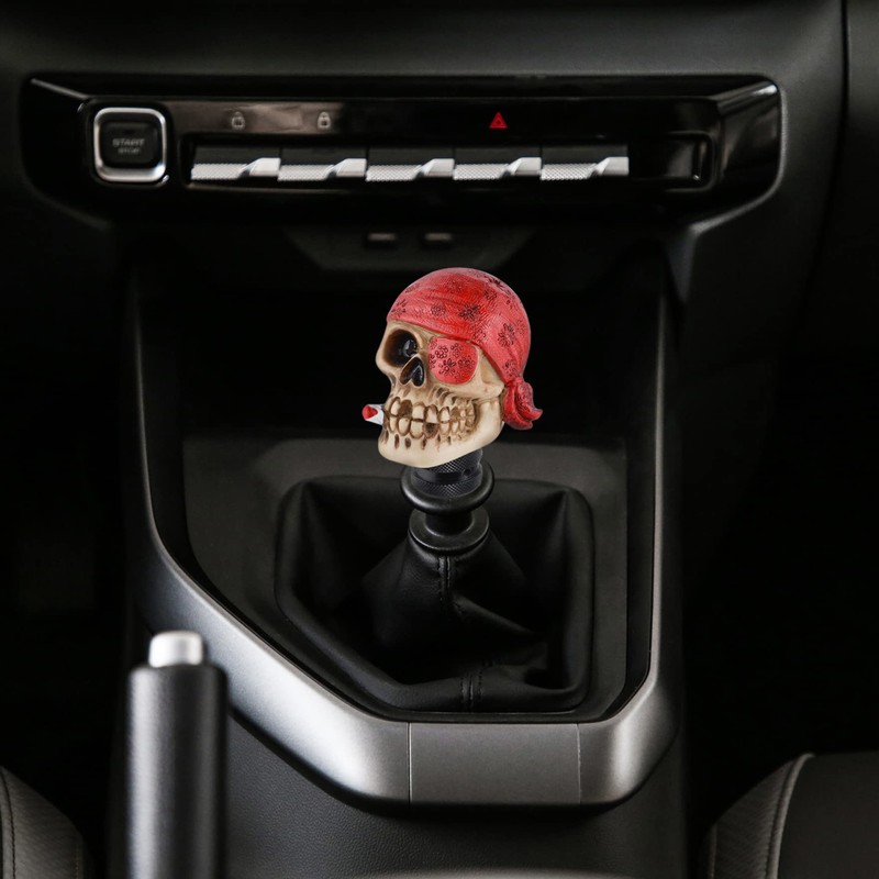 Padaodao Skull Gear Knob One-Eyed Pirate Car Stick Shifter Handle