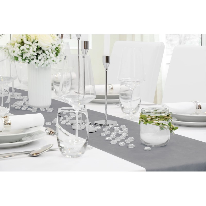 MODERNO Non-Woven Table Runner, Dark Grey, Modern, Festive Decoration for