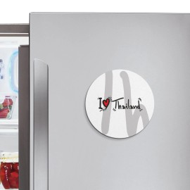 Unbranded I Love Thailand Slogan Travel | 4'' X 4'' Round Decorative Magnet