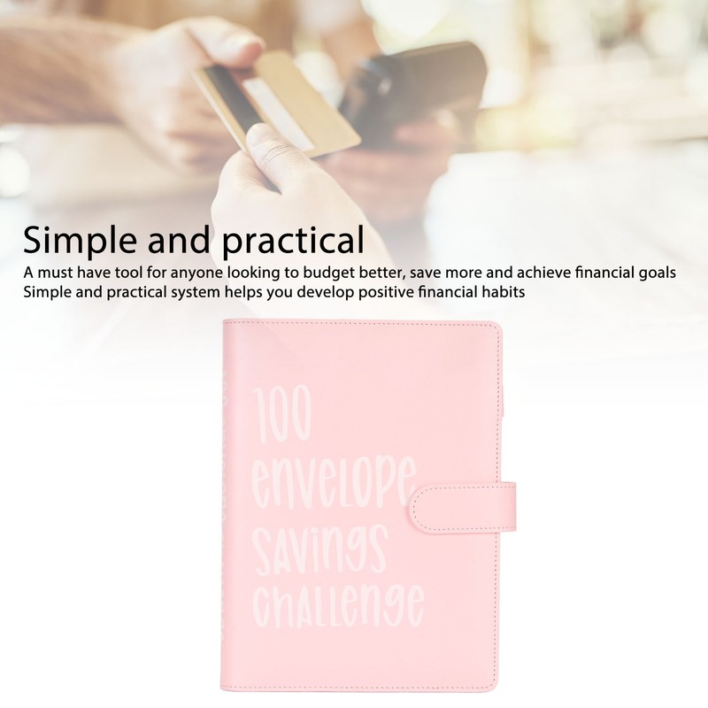 100 Envelopes Challenge Binder Waterproof A5 Money Saving Budget Binder