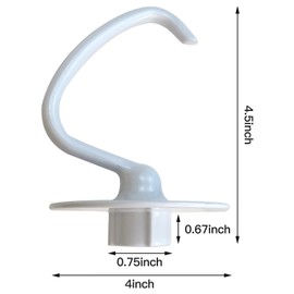 JRSHOME Replacement K45DH Dough Hook for KitchenAid Mixer KSM150 KSM150PSMC, KSM150PSOB, KSM150PSPG, KSM150PSPK, KSM150PSPN, KSM150PSPT, KSM150PSWH, KSM150PSWW Models - 4.5/5.0 Quart Bowel