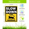 Set of 3 Double Sided 12x16 Inches Slow Down Cat