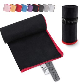 Wowtowelz Microfibre Towel (Black, 180 x 110 cm)