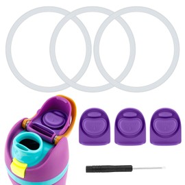 BOXOB 3uds Juntas Tóricas para Botellas y 3uds Tapones Repuesto para Owala FreeSip, Tapón Silicona Botellas de Agua sin BPA Compatible con Owala FreeSip de 24 oz y 32 oz (Morado)