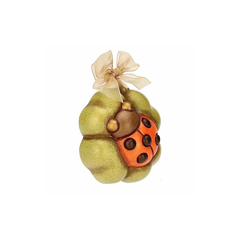 Thun - Mini Figurine with Ladybird on Clover Leaf Ceramic