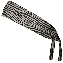 Zebra Cool Grey & Black Elastic Tie Running Fitness Headbands Made In USA