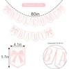 Welcome Baby Party Decorations - Pink Bow Banner,Pink Bow Welcome