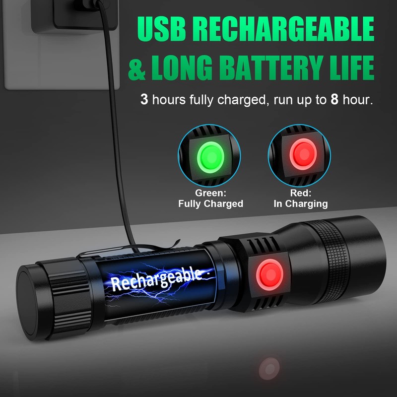 UV Flashlight Black Light, 3-in-1 Magnetic Flashlight Rechargeable, High Lumen