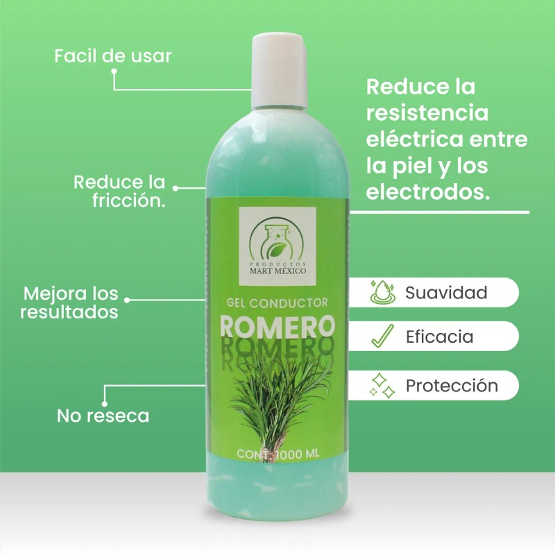 Gel Conductor De Romero Facial & Corporal Aparatología 1 L
