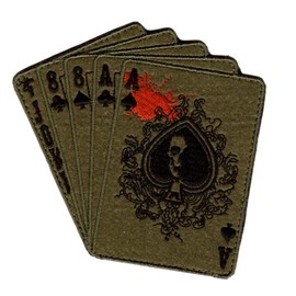 Iron on Dead Man's Hand Aces Full of 8's Spade mc Biker Patch by Miltacusa MTDH1A