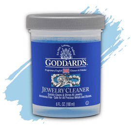 Goddard's Jewelry Cleaner, Tarnish Remover, Cleaning Solution for Silver, Gold, Diamond, Gemstone Jewelry, Ammonia Free, Includes Brush & Basket, 6 oz