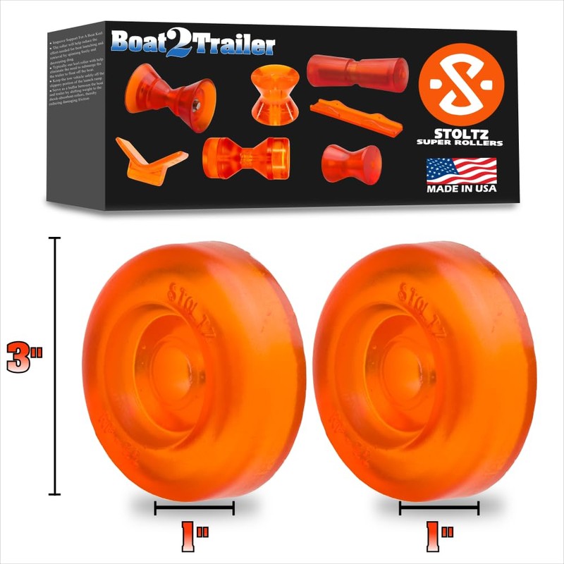 3″ Boat Roller Kit Deep V with Flat End Caps