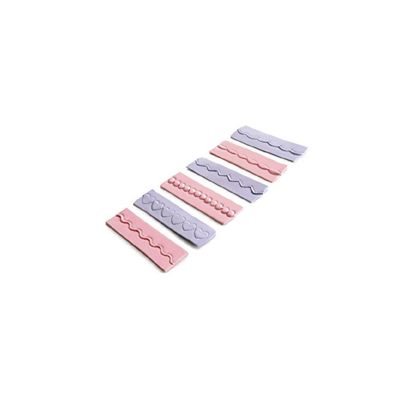 IBILI Fondant Crimper Set Jagged/Serrated 10 Pieces of Plastic, White/Purple,