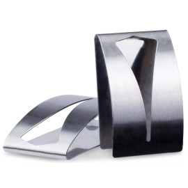 Masirs Set of 2 Stainless Steel Repositional Adhesive Bath and Kitchen Towel Holder New