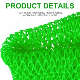 Geiserailie African Net Sponge Long Bathing Net Shower Body Scrubber Back Scrubber Skin Smoother Bathing Sponge for Daily Use or Stocking Stuffer(Green)