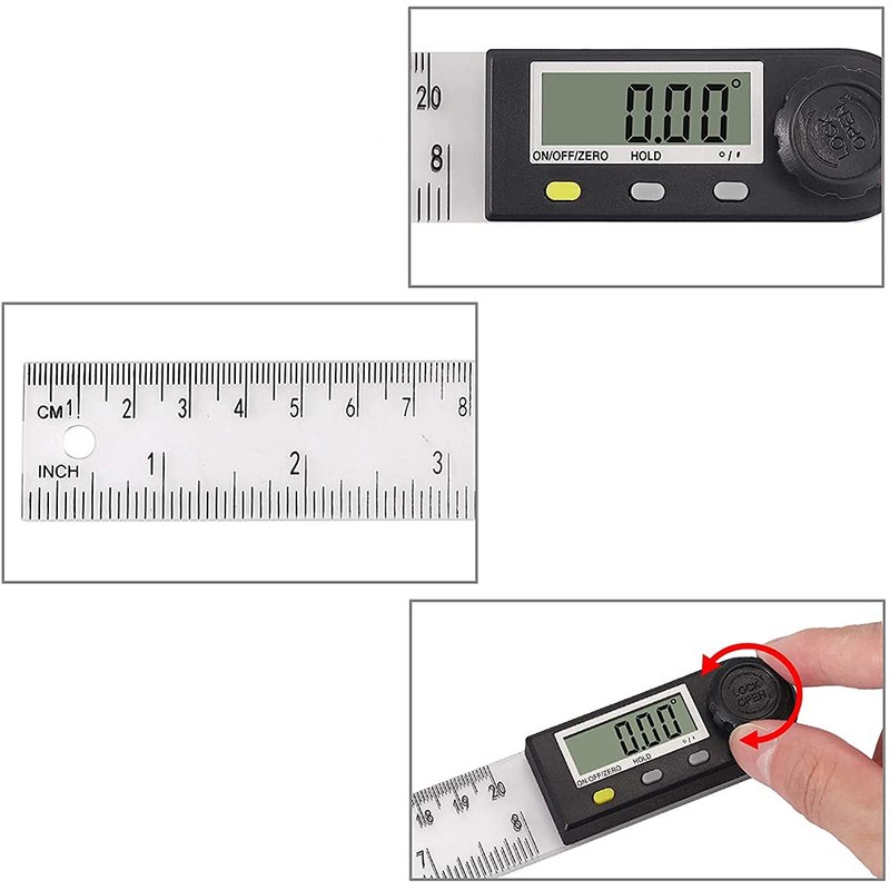 ANCLLO Digital Angle Finder Ruler 8 inch/200mm Digital Protractor with