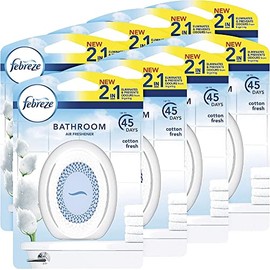 Febreze Bathroom Air Freshener, Cotton Fresh, Pack of 8