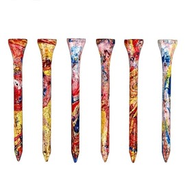 AuroraBros Golf Tees Colorful Natural Wood Golf Tees Pack of 5, Golfing Tees Multiple Colors Size 2-3/4 inch