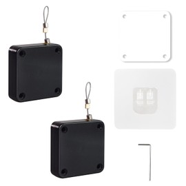 2 Pieces Punch-Free Automatic Door Closer, Automatic Door Closer with Tunnel Pull, Door Closer for Home, Office, Bedroom (Black) (500G)