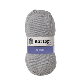 Kartopu Aksoft Knitting Rope, Recommended for All Types of Knitting Projects, (Pack of 4) Balls (Balls) 100g (Grey 1000)