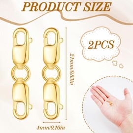 Sterling Silver 925 - 2Pcs Lobster Clasp Necklace Extension & Double Bracelet Fasteners