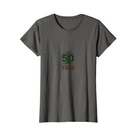 50 Isn't Old Birthday Gift - Tree Humor T-Shirt, Women, Asphalt Grey