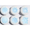 Blue Christmas Snowflakes Ceramic Drawer Knobs Snow Flake Handle Pulls,