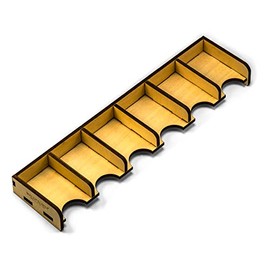 Waldfelsen 1 Wooden Playing Card Holder with 6 Compartments for Cards in Size 44 x 68 mm Suitable for Settlers (Suitable for Commodity Cards and Commercial Goods)