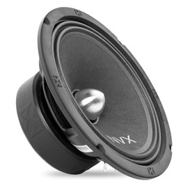 NVX® VPRO8BM 8" Premium Loudspeaker, 500W Max (250W RMS), 4-Ohm, 1.5" Voice Coil, Pro Audio Midrange with Bullet Aluminum Phase Plug, Easy to Install in Cars/Trucks/Doors (1-Speaker)