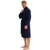 Morgenstern Waffle Pique Men's Bathrobe Blue - blue Plain, size: