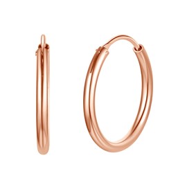 Silvora S925 Vintage Gypsy Women’s Hoop Earrings, Gold-Plated Hoop Earrings, Large Diameter Fashion Earrings, 925 Sterling Silver Women’s Hoop Earrings, Silver