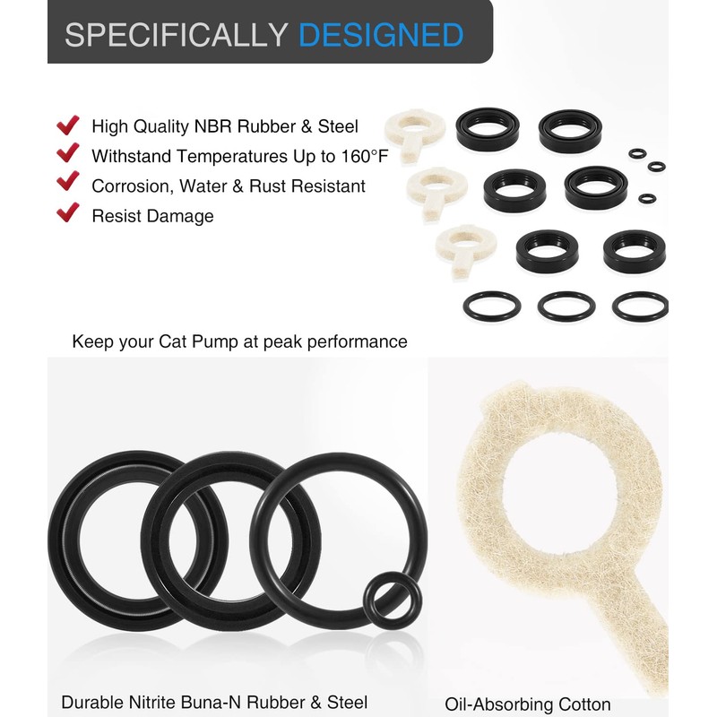30623 Seal Kit for Cat Pump [Set of 3] -