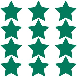 LiteMark Removable Matte Finish Green 4 Inch Star Decal Stickers, for Floors, Walls, Laptops, and Smooth Surfaces, (Pack of 12 Stars)