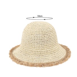 XGOPTS Women Straw Bucket Hat Short Brim Straw Hat Sun Visor Hats UV Protection Beach Hat for Summer Outdoor Ladies Girls