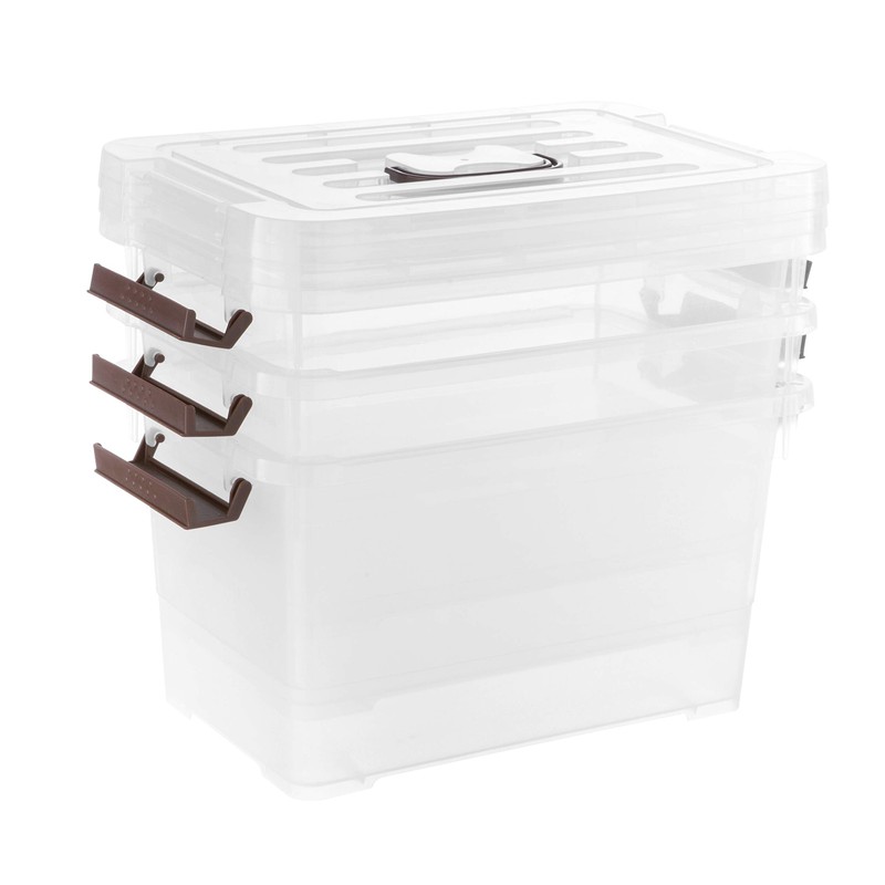 YYXB 4 Pack-Plastic Storage Bins with Lids and Handle, Clear