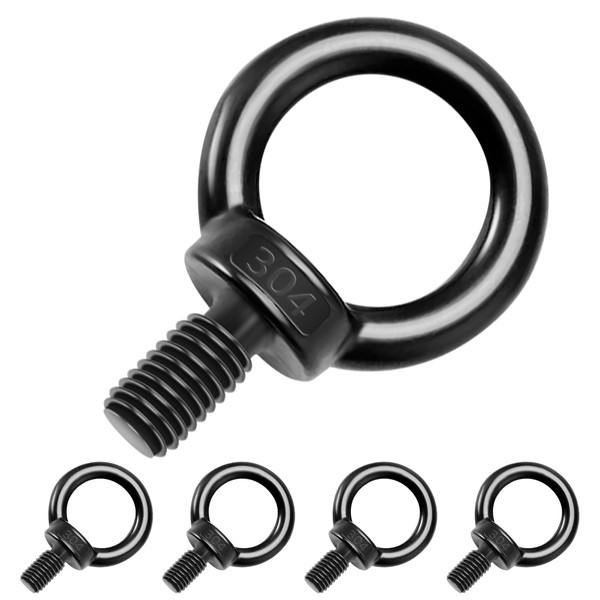 AROMUJOY Eye Bolts M6 x 12, Pack of 5 Eye