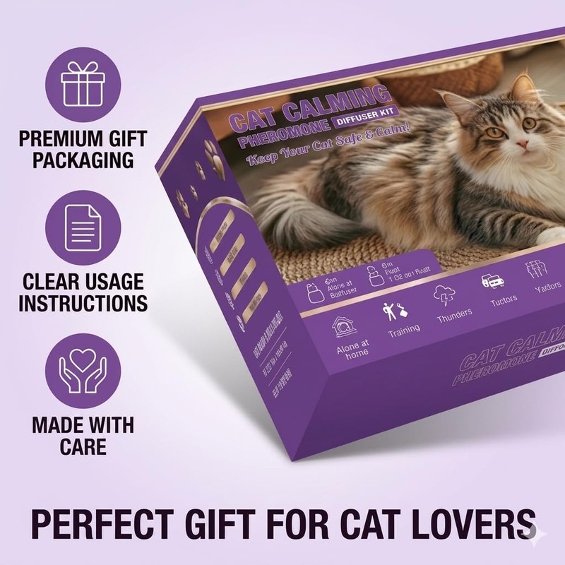 Egdusns Cat Calming Diffuser Kit with 2 Diffusers and 4