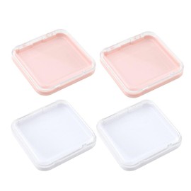 QUUPY 4Pcs Plastic Nail Storage Boxes Fake Nails Packing Cases Artificial Nail Packaging Display Storage Boxes Nail Organizer for DIY Nail Salon(White+Pink)