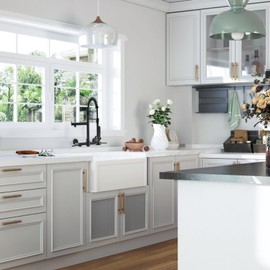 DEMIINUS Wall Mount Kitchen Faucet with Pull Down Sprayer, 8 Inch Center Wall Mount Kitchen Sink Faucet, Heavy-Duty Commercial Wall Mount Faucets, 2 Handle Faucet for Kitchen Sink, Matte Black