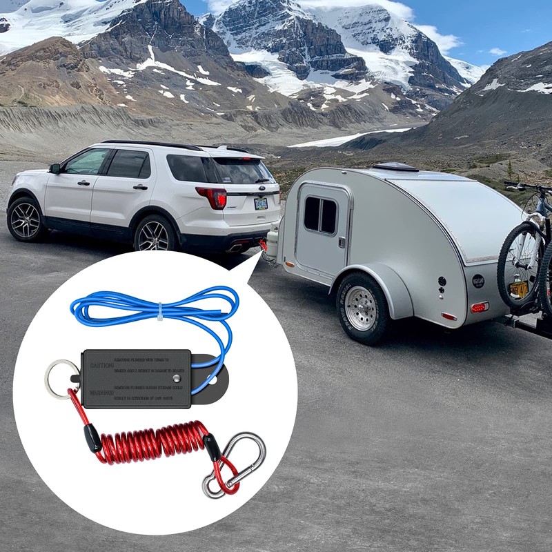 Trailer Breakaway Switch, Briidea 4ft Breakaway Coiled Cable with Electric