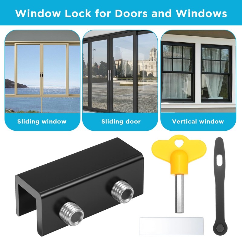 10 Sets Sliding Window Locks with Keys – Heavy-Duty Metal