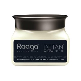 Raaga Professional Advanced De-Tan Cream | Removes Tan & Dead Skin | Enriched with Charcoal & Dead Sea Mud | Deep Cleansing, Purifying & Hydrating Formula | 17.64 Oz (500g)