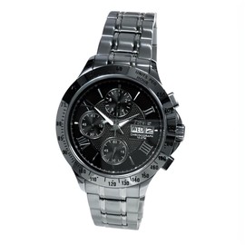 FG-2020 Fast 1/20 Second Chronograph Day-Date Water Resistant to 10 ATM Calendar, Date, Week, Tachymeter Function, FOREVER, multicolor (black / silver), Bracelet Type