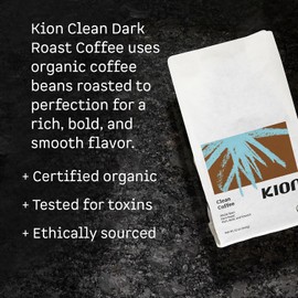 Kion Kion Organic Ground Coffee | Best Tasting, Purest, Highest Antioxidant, Healthiest Coffee | Dark Roast 12 Oz