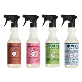 MRS. MEYER'S CLEAN DAY Multi-Surface Cleaner 4 Pack Variety Pack, Iowa Pine, Peppermint, Snow Drop, Gingerbread, 16 Fl Oz Each, 1 CT